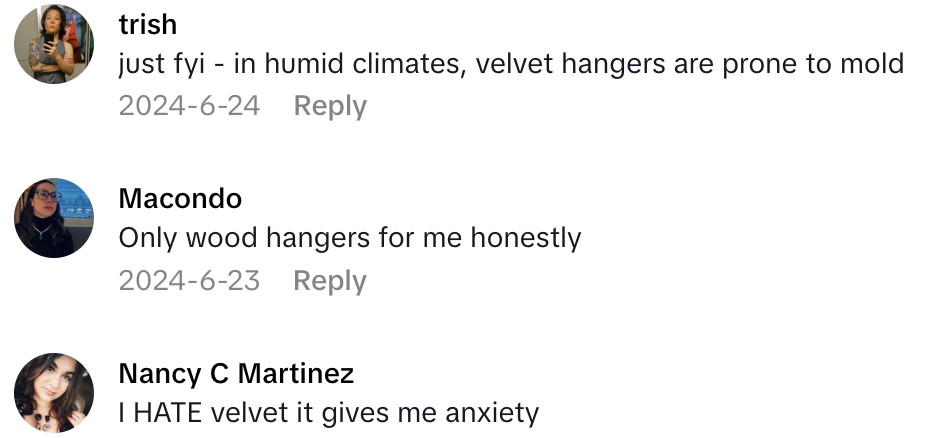 Screenshot 2025 07 06 at 6.28.44 PM A TikTokker Talked About The Difference Between Velvet And Plastic Hangers